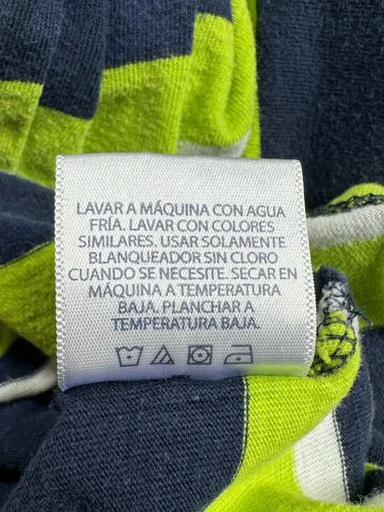 Faded Glory Boy’s Long Sleeve Striped Navy Blue/Green Polo Shirt Size XL (14-16) - Picture 9 of 11